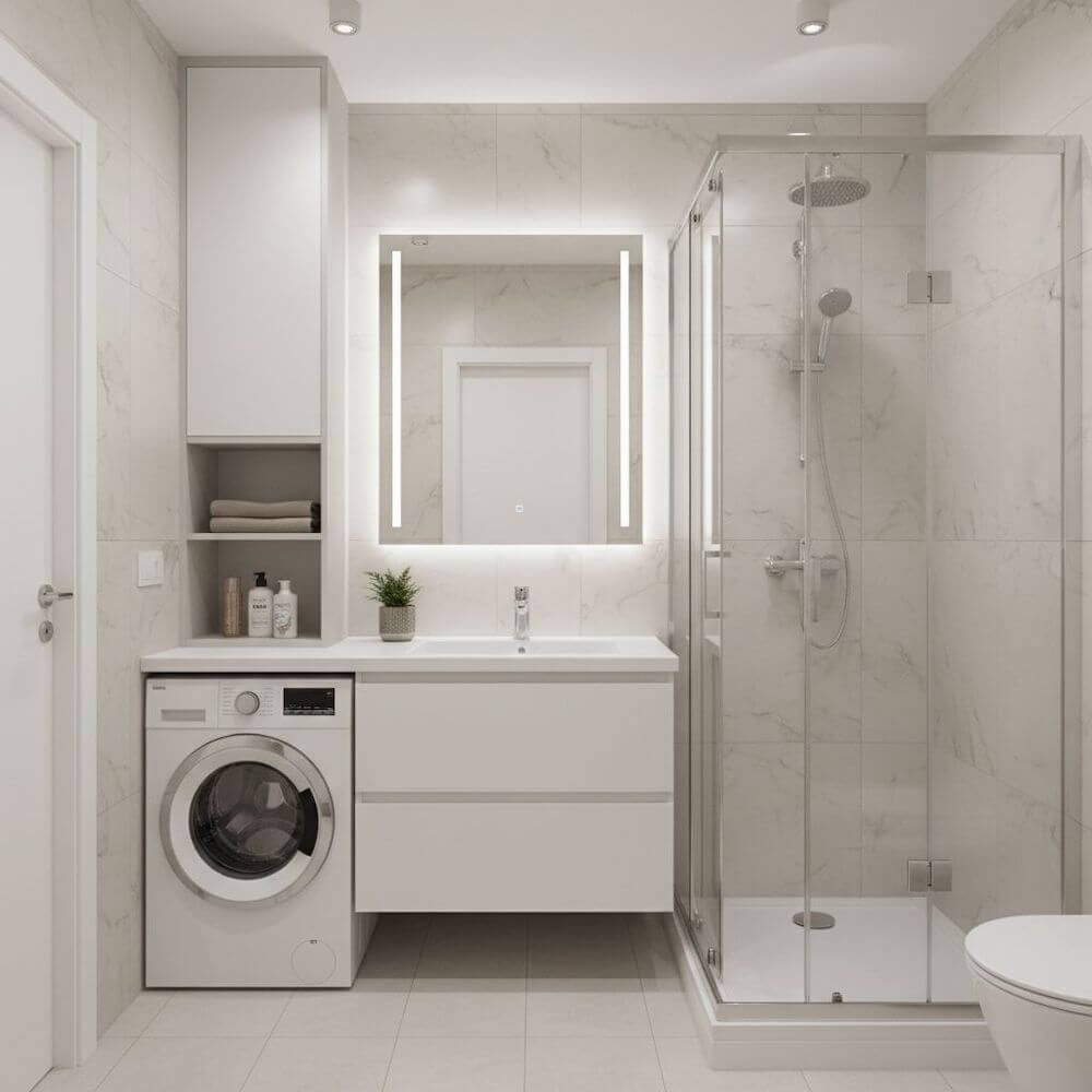 Mała łazienka w bloku z prysznicem - 3m2 powierzchni 