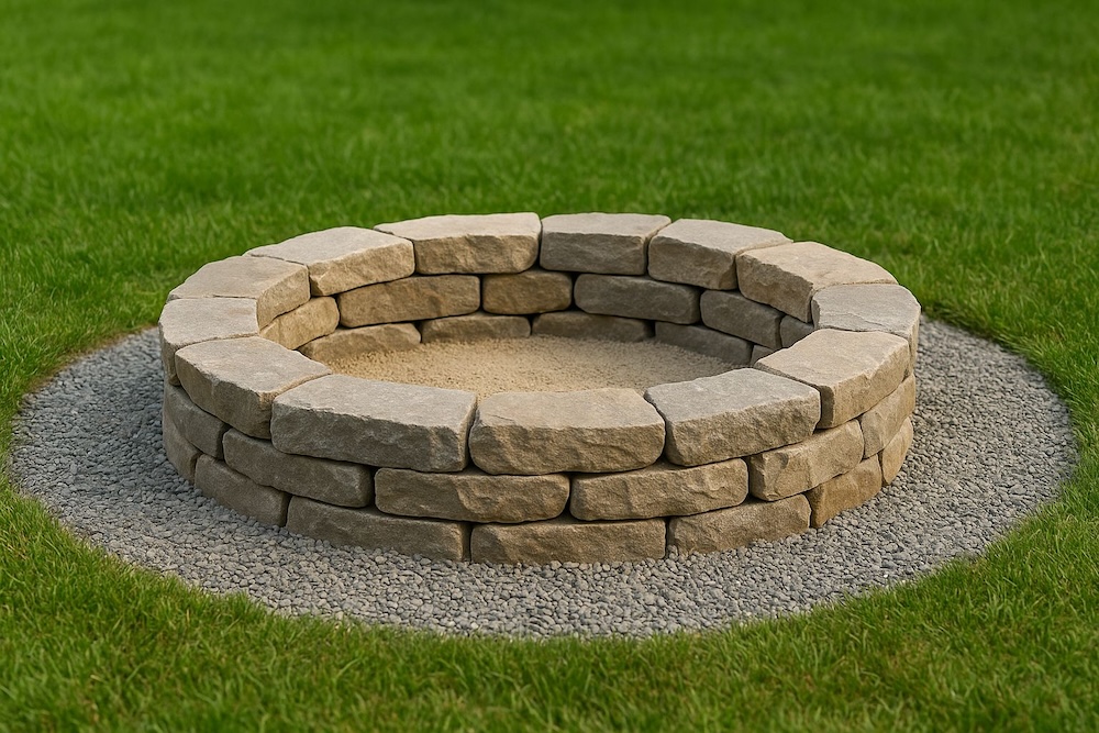 wykonane ognisko z kamieni 