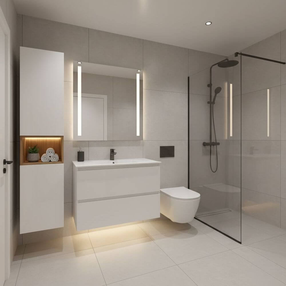 Zabudowa meblowa do małej łazienki 