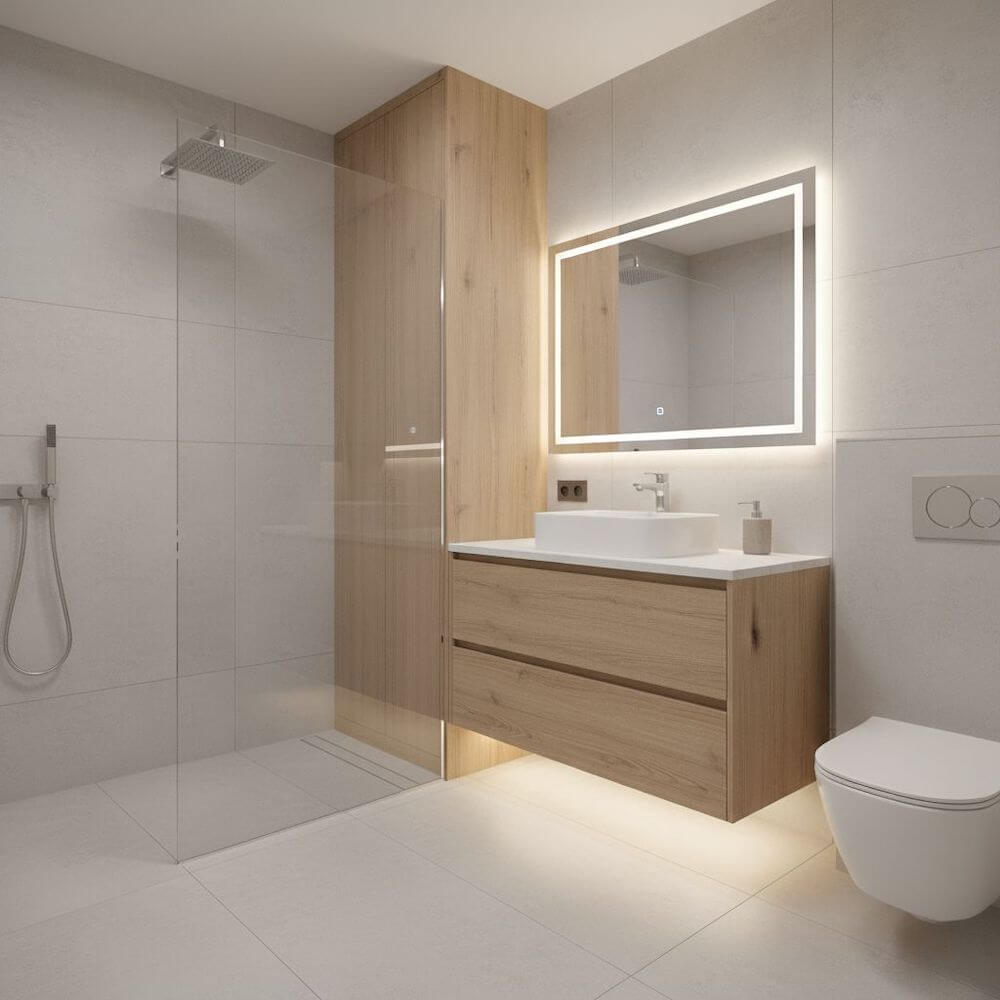 4-metrowa łazienka z prysznicem walk in