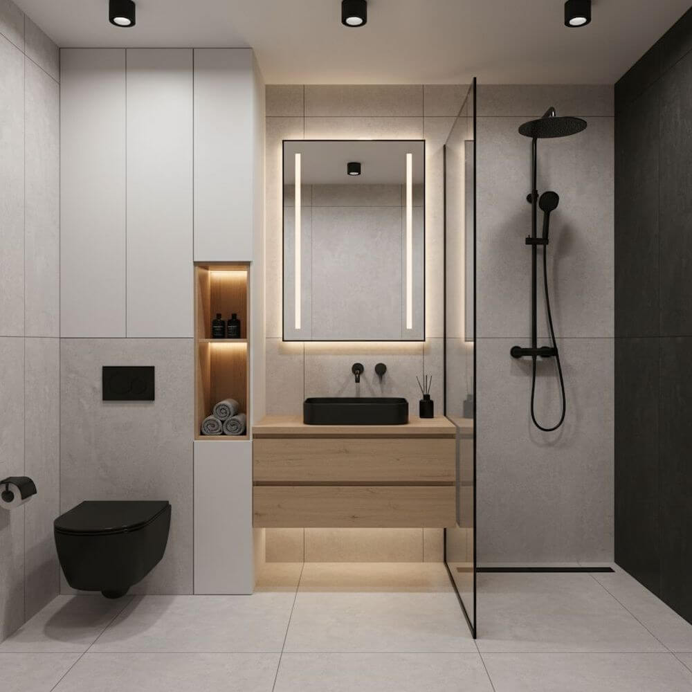 Mała łazienka urządzona w stylu nowoczesnym 