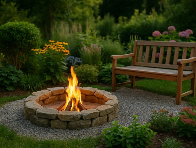 Ognisko w ogrodzie z kamieni – instrukcja wykonania w 5 krokach