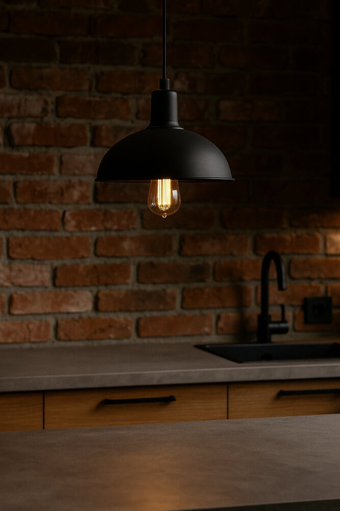 kuchnia loft na przykładzie oświetlenia