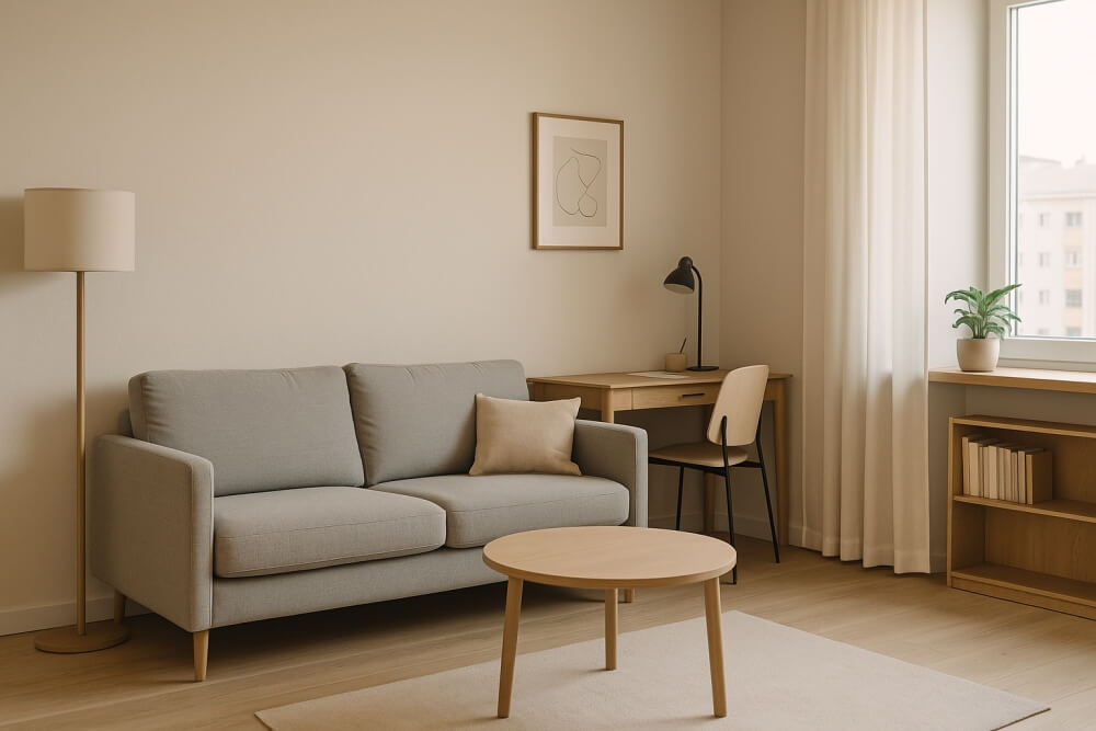 salony w blokach w przestrzenią do pracy