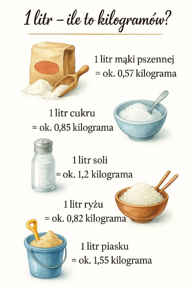 1 litr - ile to kilogramów sypkich produktów 
