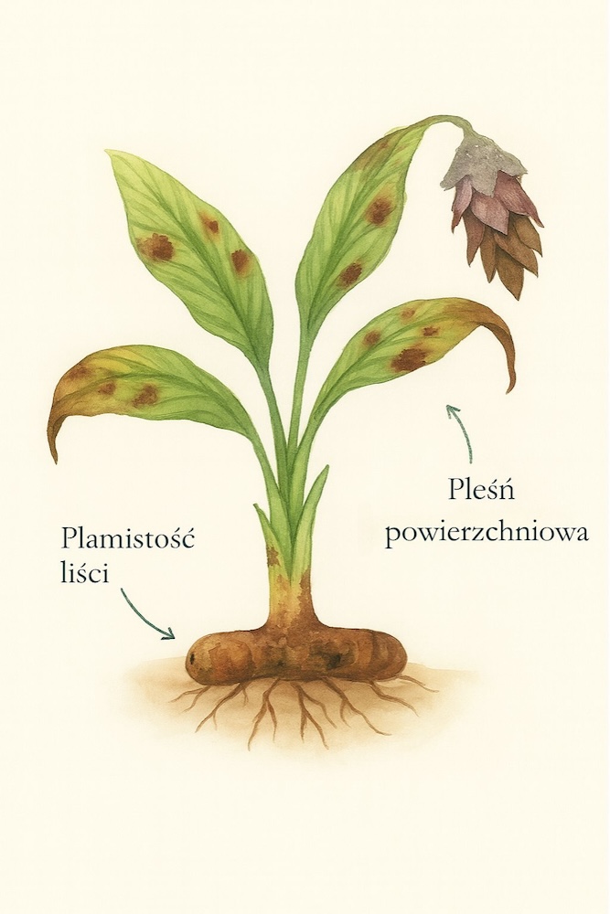objawy chorób grzybowych kurkumy 