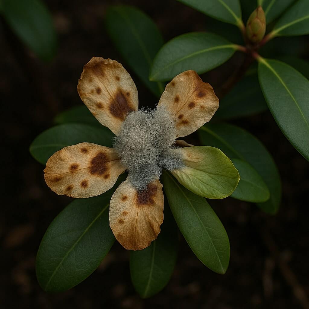 Choroby rododendronów - szara pleśń