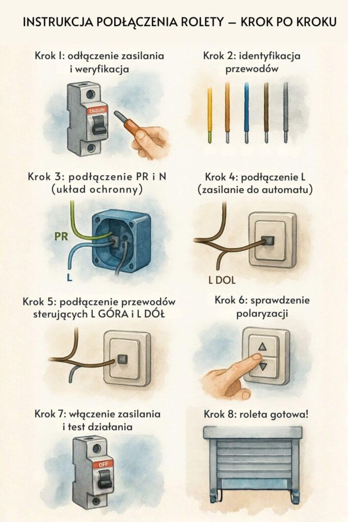 Podłączenie rolety 5 przewodów - wskazówki