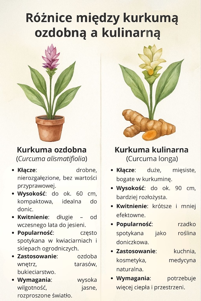 kwiat kurkuma - różnice między jadalną a ozdobną 