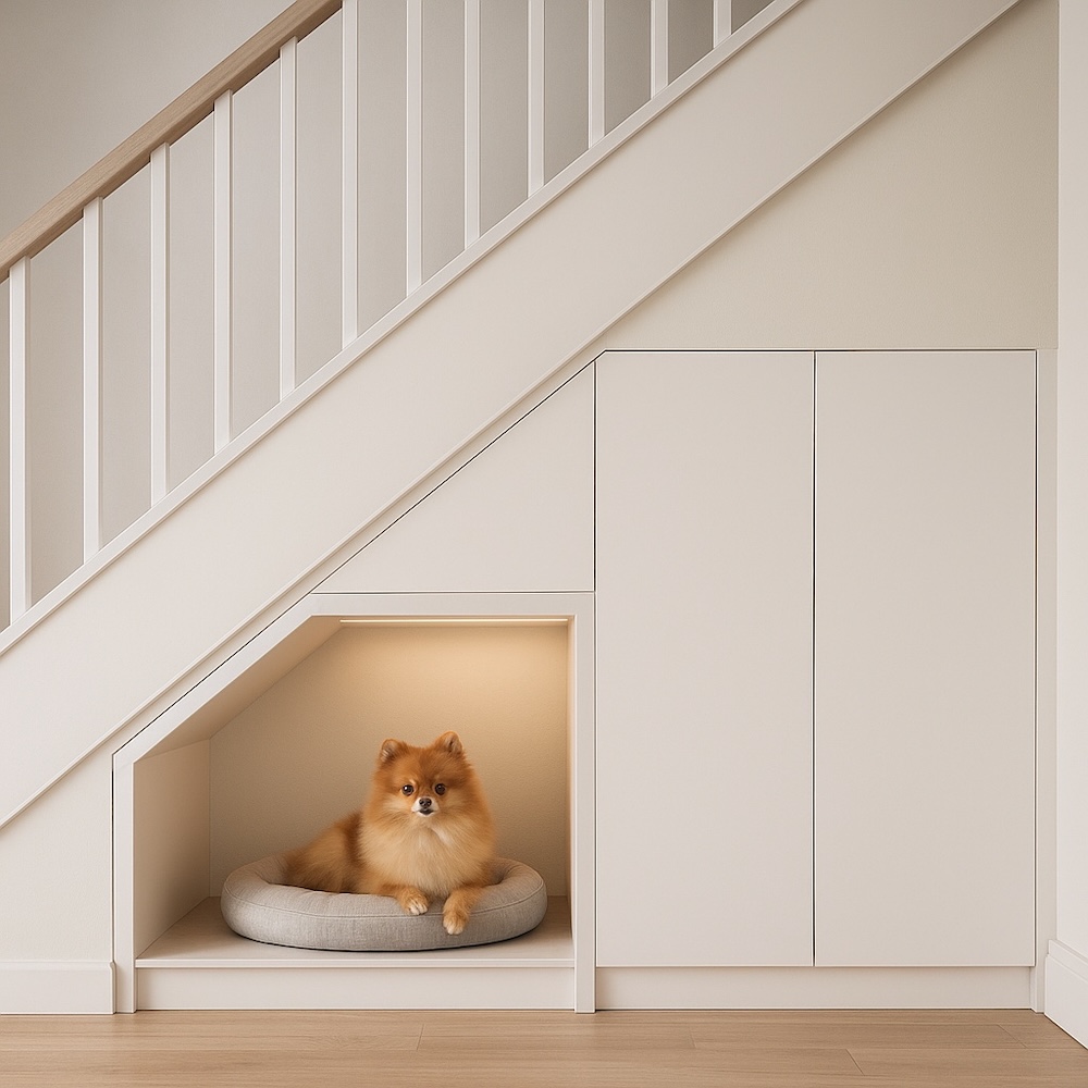 miejsce pod schodami dla psa 