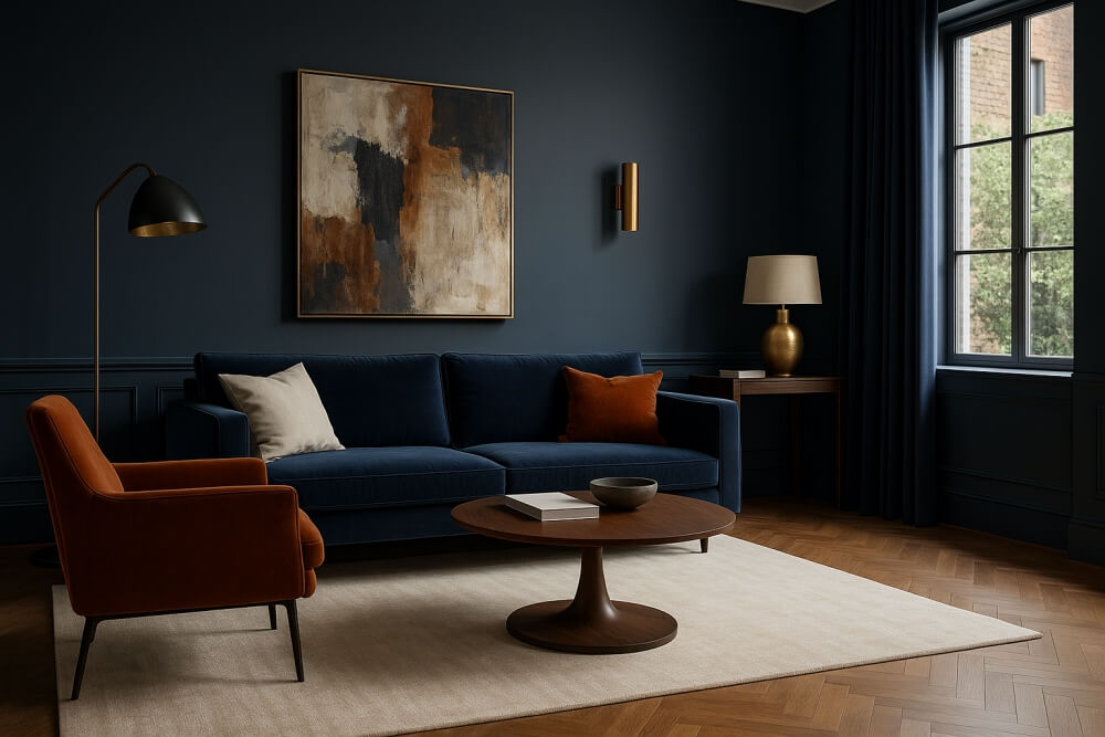 modne kolory ścian galeria zdjęć odcieni granatu 