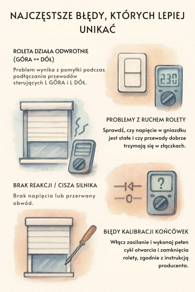 Podłączenie rolety 5 przewodów - najczęstsze błędy