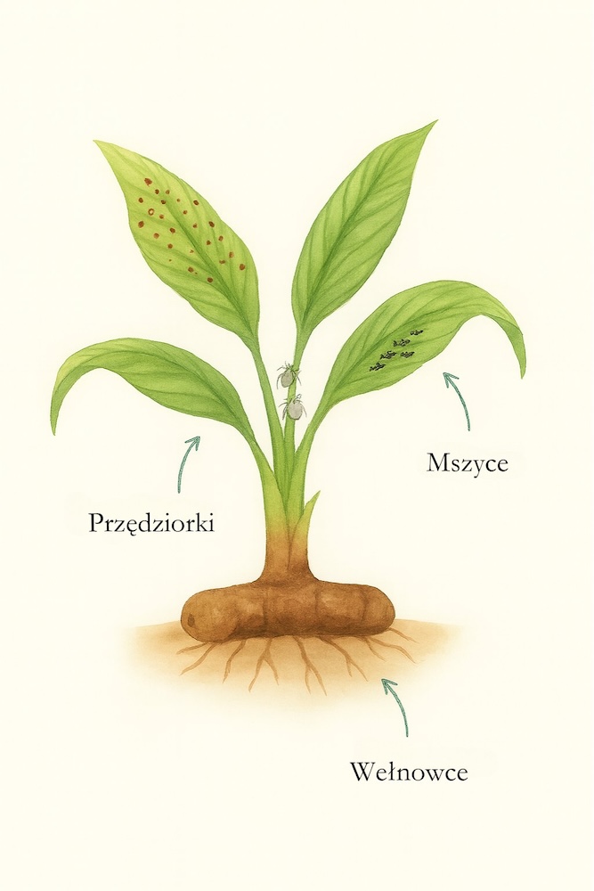 pasożyty żerujące na kurkumie 
