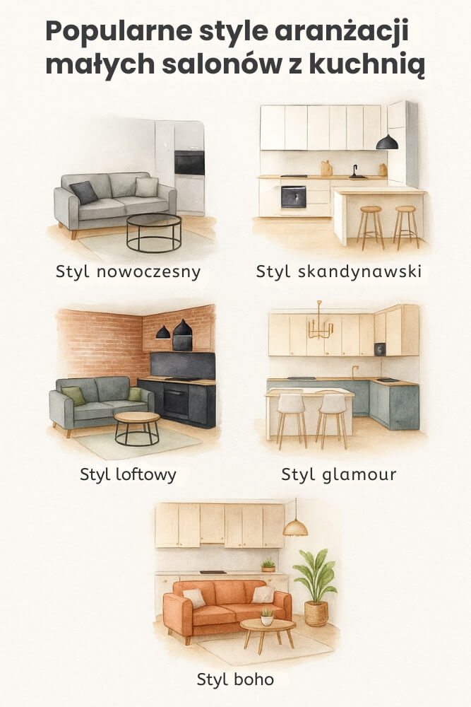 style aranżacji popularne w salonie 