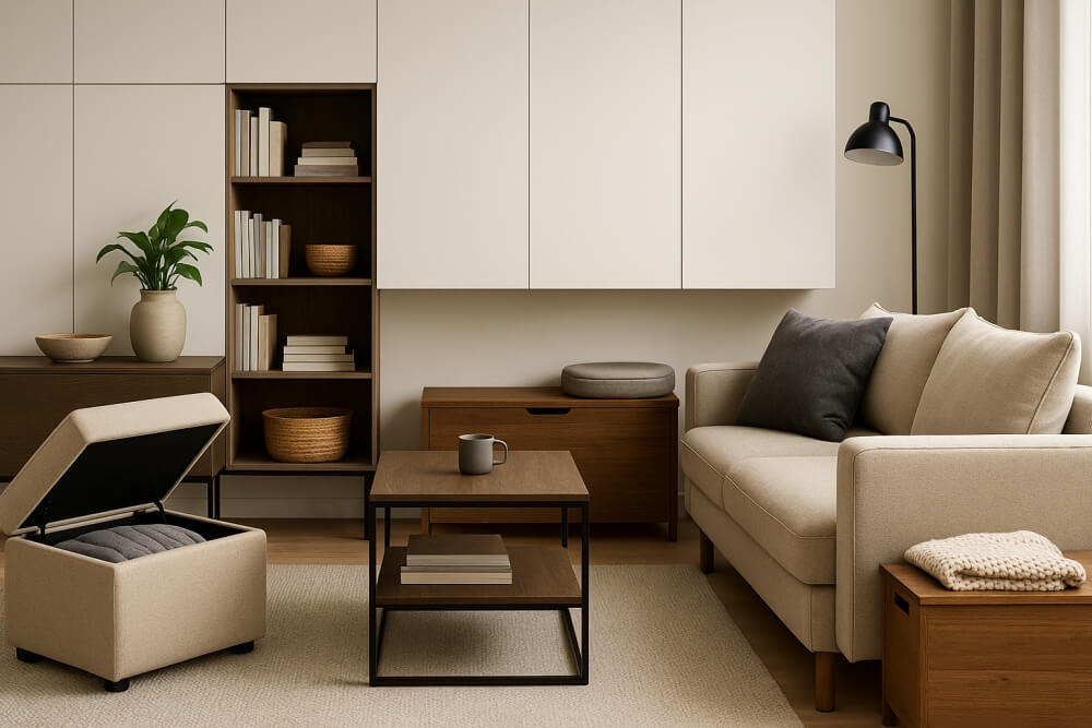 przechowywanie w salonie 