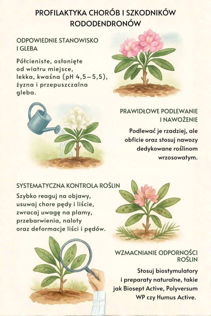Jak zapobiegać chorobom i szkodnikom rododendronów?