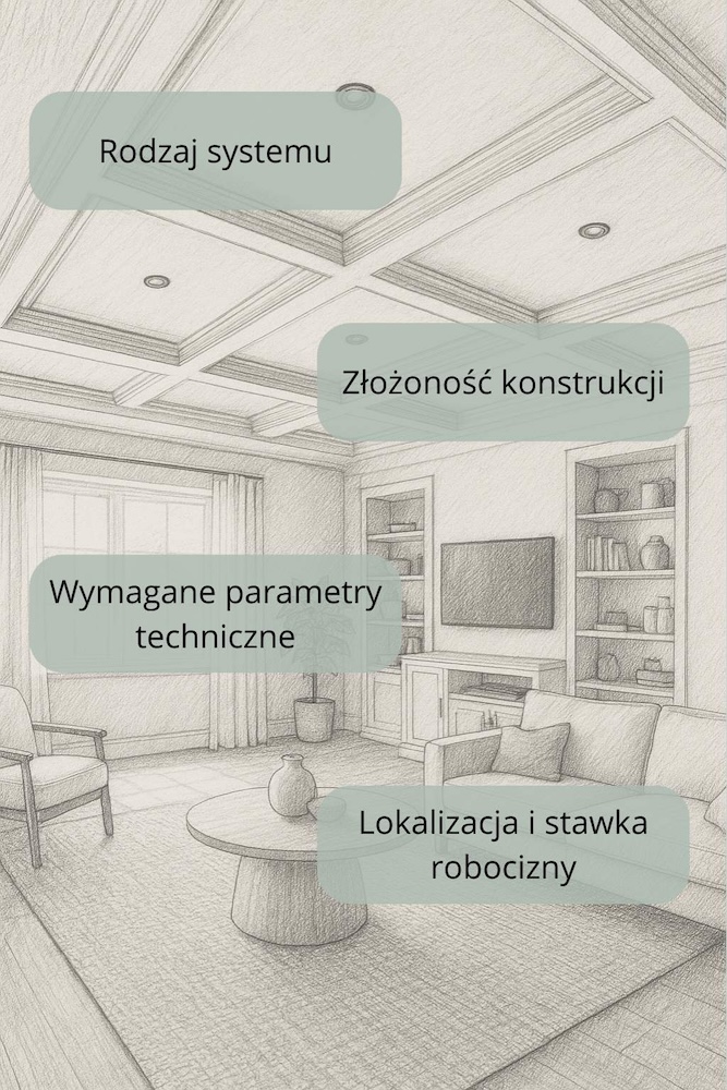  sufit podwieszany - cena i czynniki wpływające na nią 