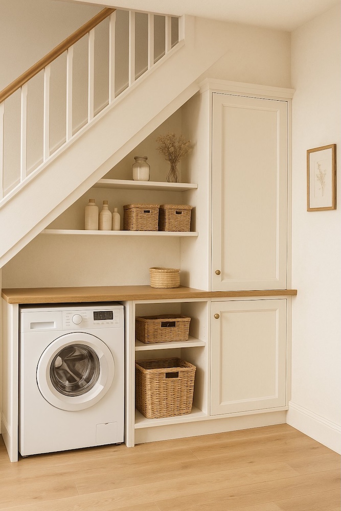 szafki pod schody - miejsce na pralkę 