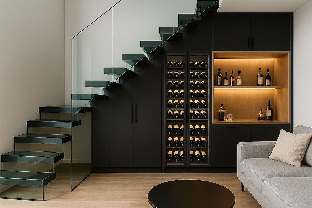 szafki pod schody - miejsce na wino 