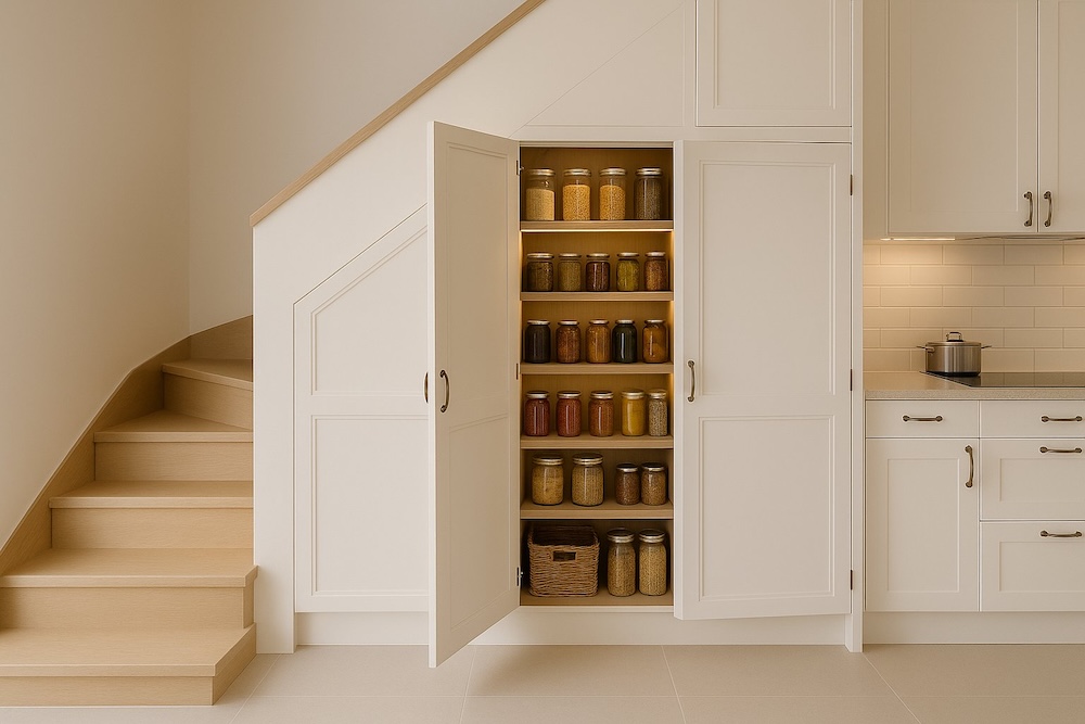 szafki pod schody - domowa spiżarnia 