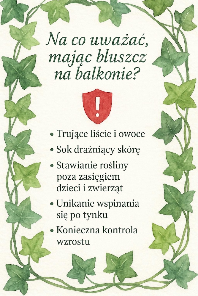 bluszcz na balkonie - niebezpieczeństwa 