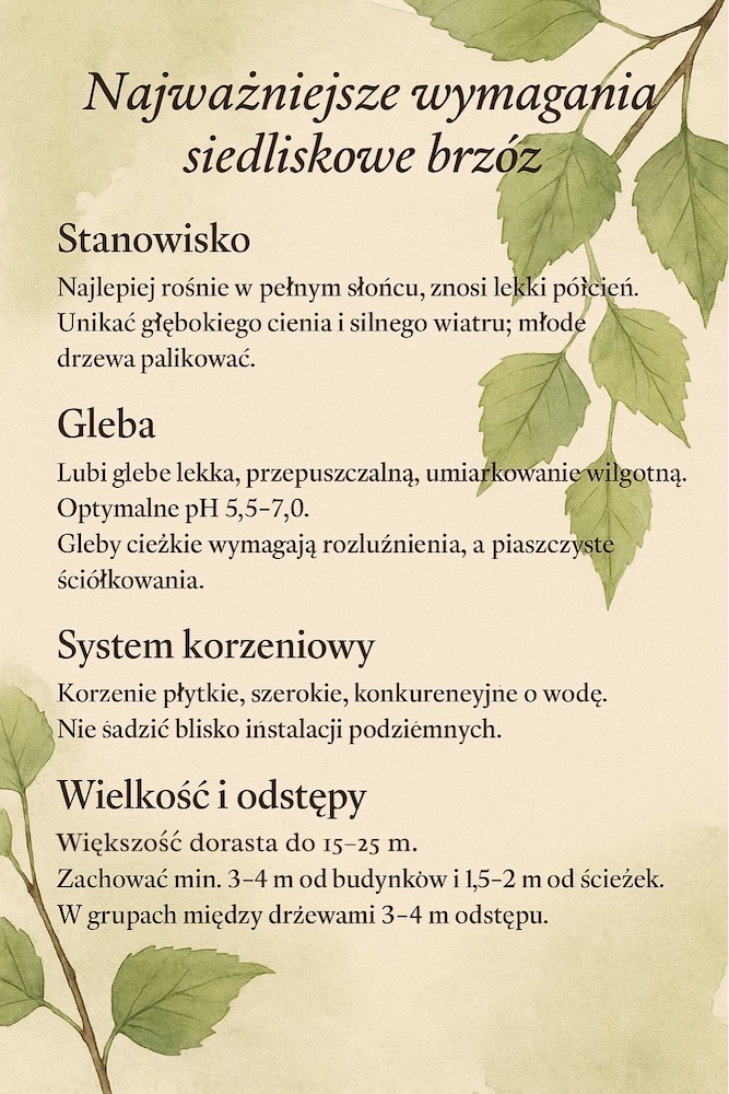 brzoza w ogrodzie - najważniejsze wymagania 