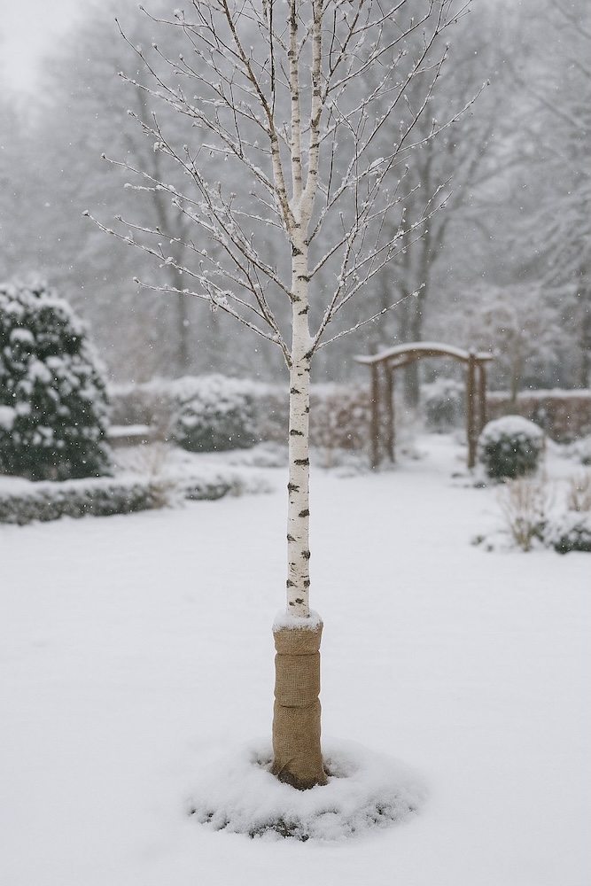 brzoza zabezpieczona przed mrozem 