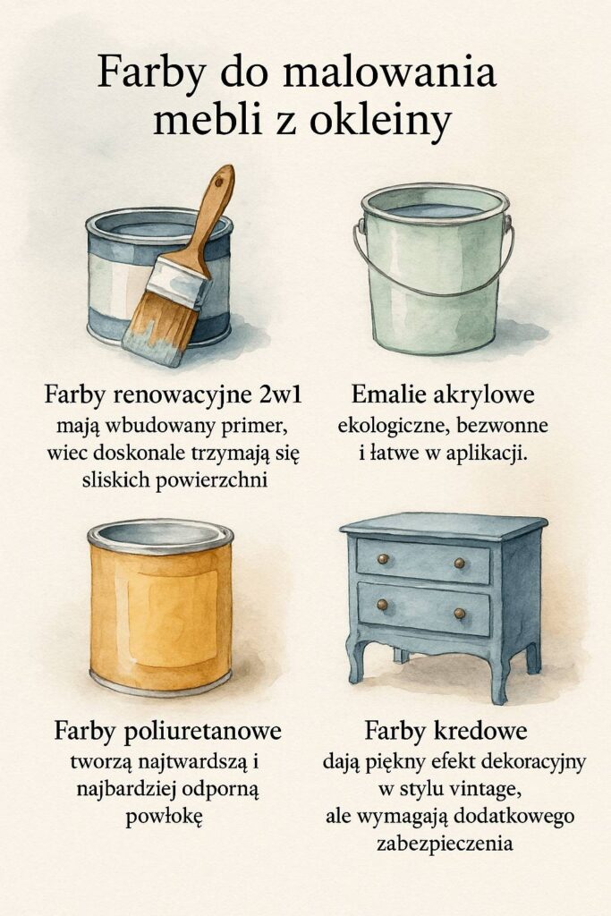 rodzaje farb do mebli z okleiny