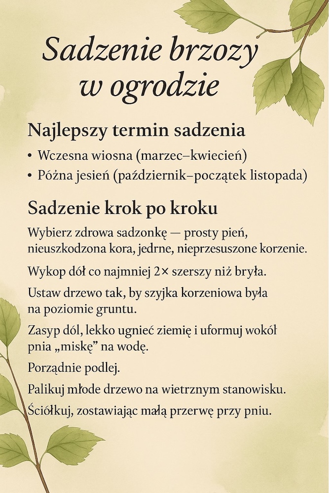 sadzenie brzozy w ogrodzie - instruktaż 