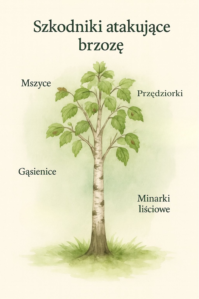 choroby brzozy przez szkodniki 