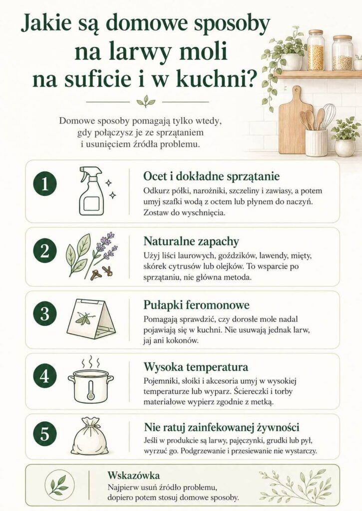 Larwy moli na suficie - domowe sposoby na usunięcie problemu Domowe sposoby na larwy moli wędrujące na sufit