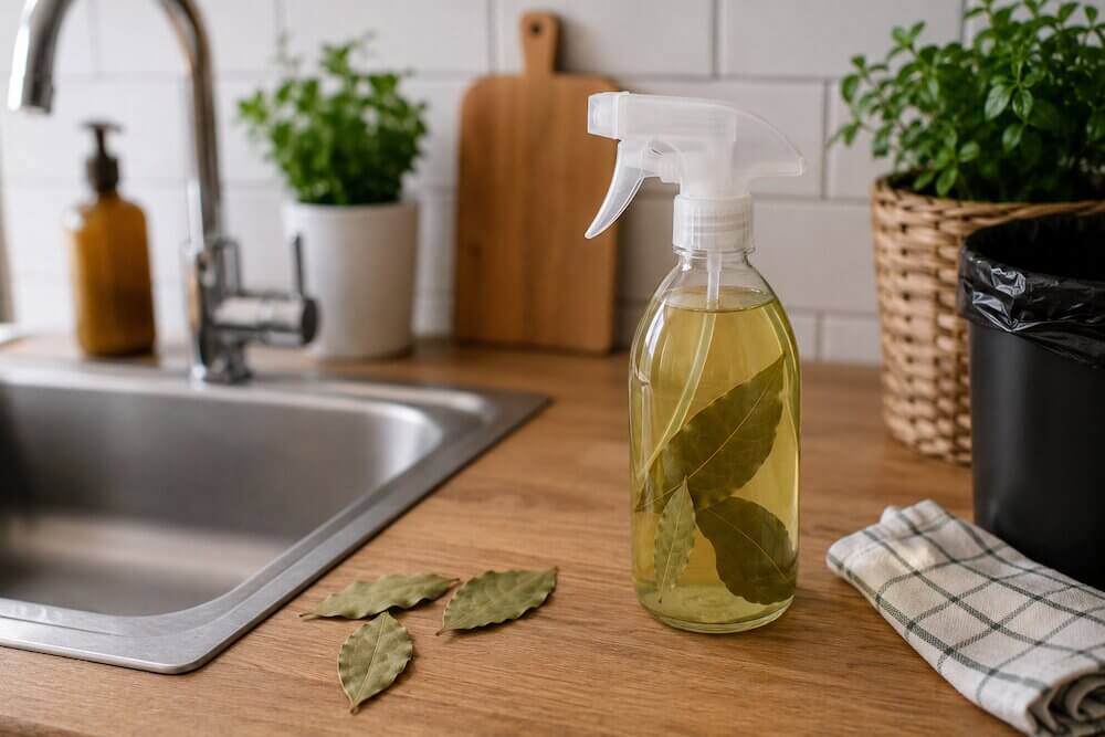 Spray laurowy z liści laurowych na muszki owocówki