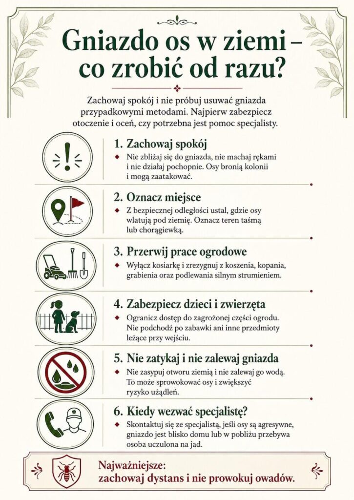 Co zrobić od razu po zauważenia gniazda os w ziemi? Gniazdo os w ziemi - pierwsze kroki po jego wykryciu